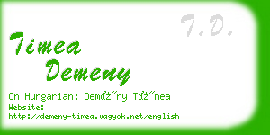 timea demeny business card